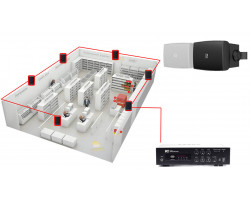 Акустическая система для магазина 6 настенных колонки AUDAC WX302